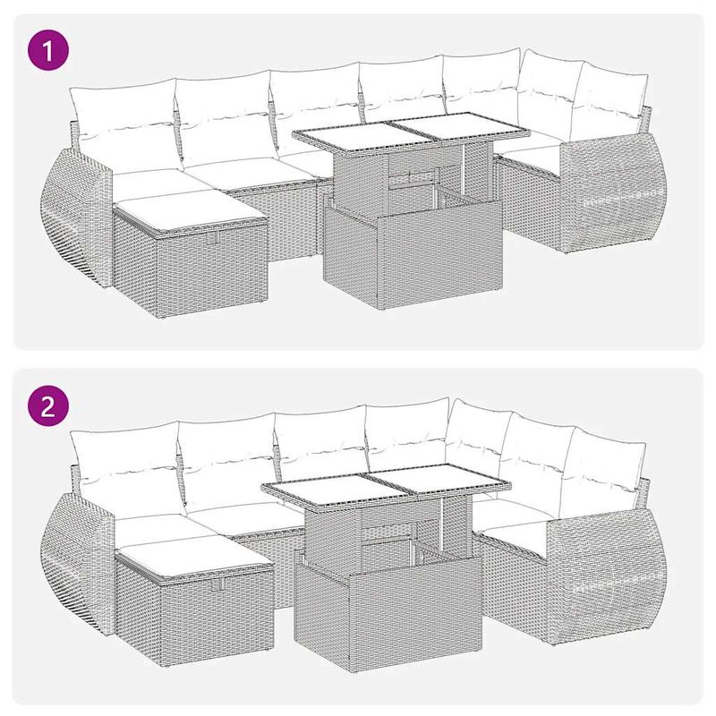 Casa si Gradina - Gradina si terasa - Mobilier exterior - Seturi mobila gradina - Set mobilier gradina perne 8 piese negru, poliratan/lemn acacia - Infinity.ro