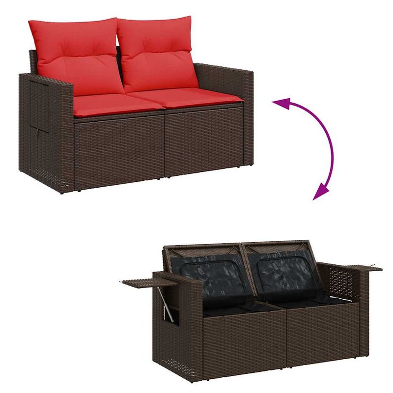 Casa si Gradina - Gradina si terasa - Mobilier exterior - Seturi mobila gradina - Set canapele gradina cu perne 7 piese gri poliratan/lemn acacia - Infinity.ro