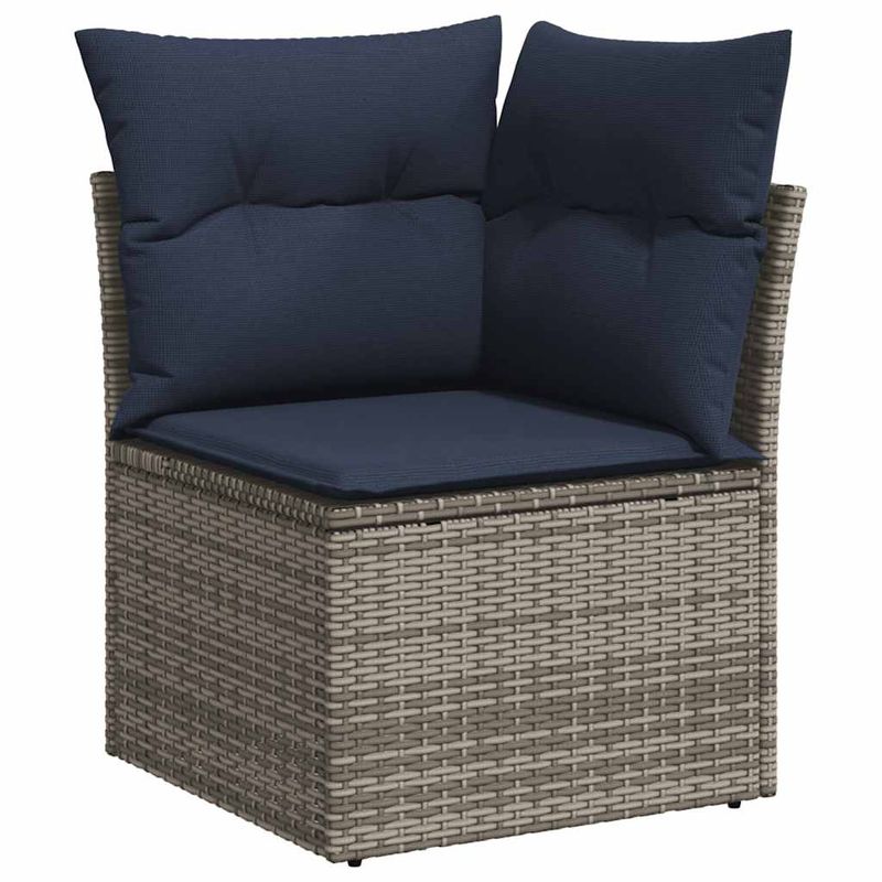 Casa si Gradina - Gradina si terasa - Mobilier exterior - Seturi mobila gradina - Set canapele gradina perne 7 piese negru, poliratan/lemn acacia - Infinity.ro