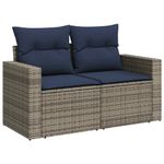 Casa si Gradina - Gradina si terasa - Mobilier exterior - Seturi mobila gradina - Set canapele gradina perne 7 piese negru, poliratan/lemn acacia - Infinity.ro