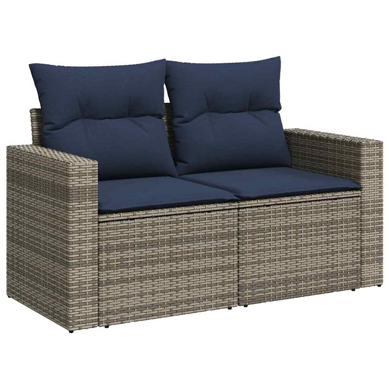 Casa si Gradina - Gradina si terasa - Mobilier exterior - Seturi mobila gradina - Set canapele gradina perne 7 piese negru, poliratan/lemn acacia - Infinity.ro