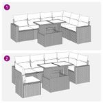 Casa si Gradina - Gradina si terasa - Mobilier exterior - Seturi mobila gradina - Set canapele gradina perne 7 piese negru, poliratan/lemn acacia - Infinity.ro