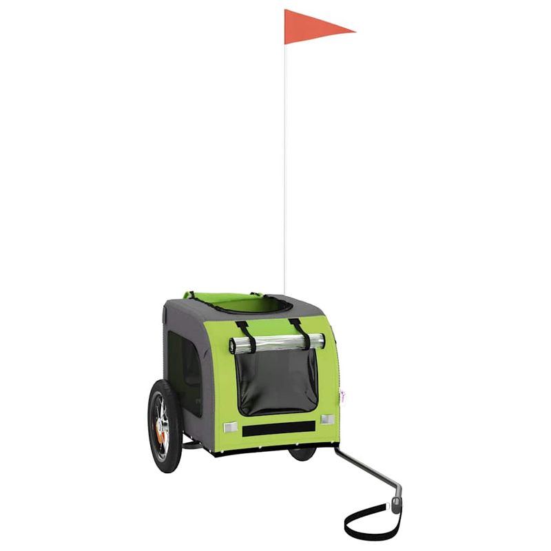 Petshop - Accesorii petshop - Culcusuri si custi - Genti si articole transport - Remorca bicicleta animale companie verde/gri textil oxford/fier - Infinity.ro