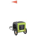 Petshop - Accesorii petshop - Culcusuri si custi - Genti si articole transport - Remorca bicicleta animale companie verde/gri textil oxford/fier - Infinity.ro