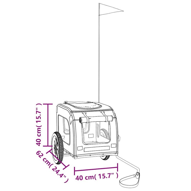 Petshop - Accesorii petshop - Culcusuri si custi - Genti si articole transport - Remorca bicicleta animale companie verde/gri textil oxford/fier - Infinity.ro