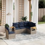 Casa si Gradina - Gradina si terasa - Mobilier exterior - Seturi mobila gradina - Set canapea de gradina cu perne, 5 piese, gri, poliratan - Infinity.ro