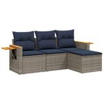 Casa si Gradina - Gradina si terasa - Mobilier exterior - Seturi mobila gradina - Set canapea de gradina cu perne, 4 piese, gri, poliratan - Infinity.ro