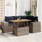 Casa si Gradina - Gradina si terasa - Mobilier exterior - Seturi mobila gradina - Set canapea de gradina cu perne, 5 piese, gri, poliratan - Infinity.ro