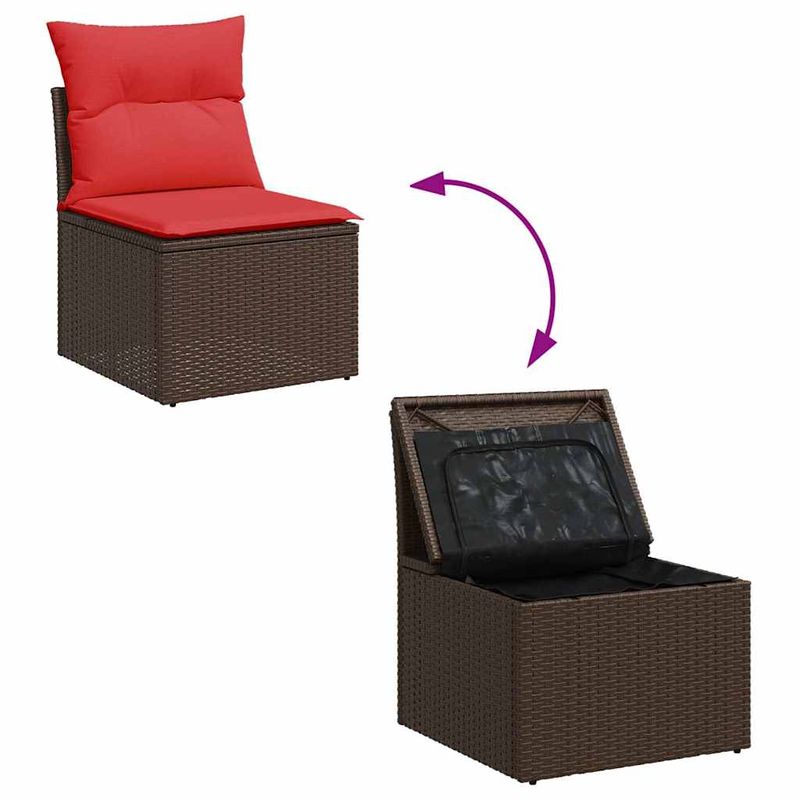 Casa si Gradina - Gradina si terasa - Mobilier exterior - Seturi mobila gradina - Set canapele de gradina cu perne, 6 piese, maro, poliratan - Infinity.ro