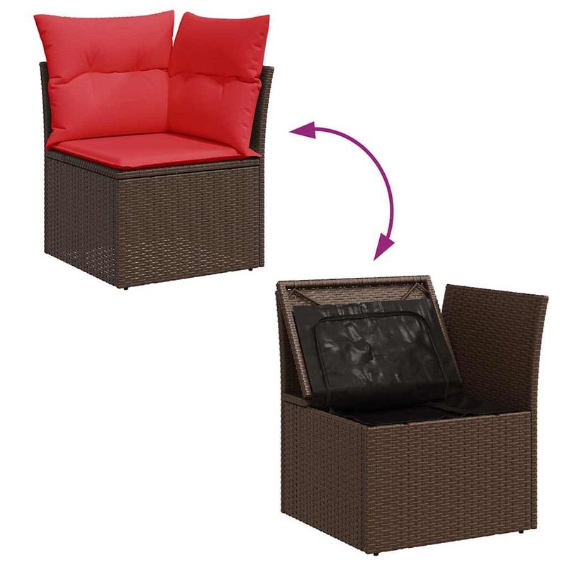 Casa si Gradina - Gradina si terasa - Mobilier exterior - Seturi mobila gradina - Set canapele de gradina cu perne, 9 piese, maro, poliratan - Infinity.ro