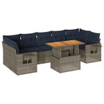 Casa si Gradina - Gradina si terasa - Mobilier exterior - Seturi mobila gradina - Set canapele de gradina cu perne, 8 piese, gri, poliratan - Infinity.ro