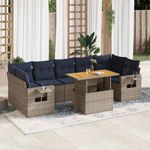 Casa si Gradina - Gradina si terasa - Mobilier exterior - Seturi mobila gradina - Set canapele de gradina cu perne, 8 piese, gri, poliratan - Infinity.ro