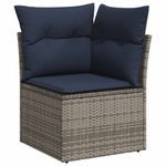 Casa si Gradina - Gradina si terasa - Mobilier exterior - Seturi mobila gradina - Set canapele de gradina, 9 piese, cu perne, gri, poliratan - Infinity.ro