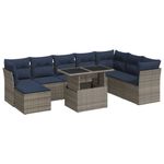 Casa si Gradina - Gradina si terasa - Mobilier exterior - Seturi mobila gradina - Set canapele gradina cu perne 9 piese gri poliratan/lemn acacia - Infinity.ro
