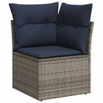 Casa si Gradina - Gradina si terasa - Mobilier exterior - Seturi mobila gradina - Set mobilier gradina cu perne 6 piese gri poliratan/lemn acacia - Infinity.ro