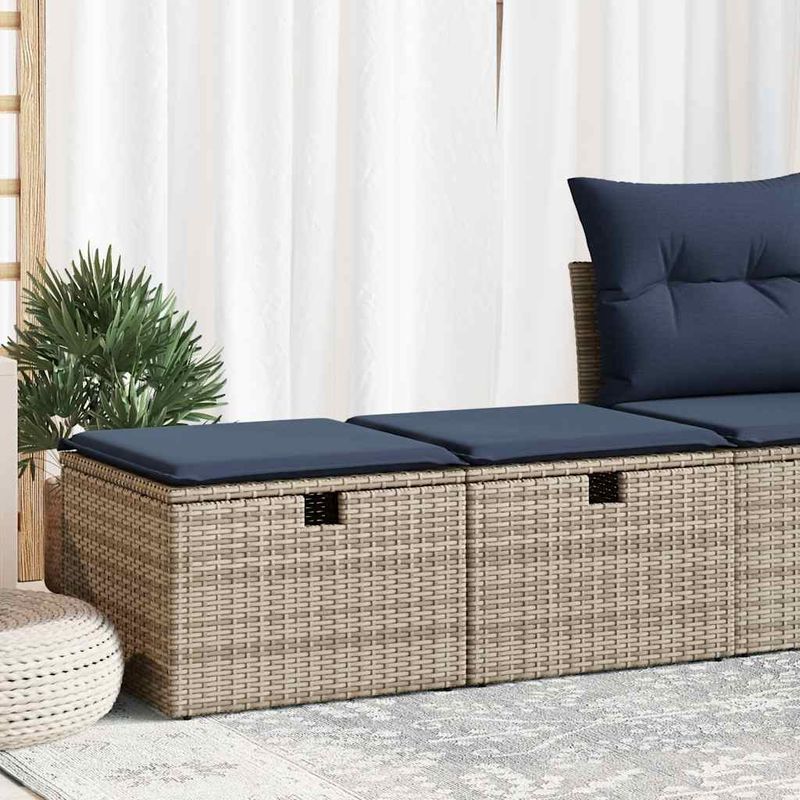 Casa si Gradina - Gradina si terasa - Mobilier exterior - Seturi mobila gradina - Set mobilier gradina cu perne 2 piese gri poliratan/lemn acacia - Infinity.ro