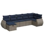 Casa si Gradina - Gradina si terasa - Mobilier exterior - Seturi mobila gradina - Set canapele de gradina, 7 piese, cu perne, gri, poliratan - Infinity.ro
