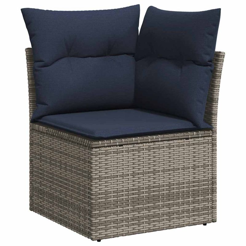 Casa si Gradina - Gradina si terasa - Mobilier exterior - Seturi mobila gradina - Set canapele de gradina, 7 piese, cu perne, gri, poliratan - Infinity.ro