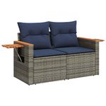 Casa si Gradina - Gradina si terasa - Mobilier exterior - Seturi mobila gradina - Set canapele gradina perne 7 piese negru, poliratan/lemn acacia - Infinity.ro