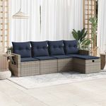 Casa si Gradina - Gradina si terasa - Mobilier exterior - Seturi mobila gradina - Set canapea de gradina cu perne, 5 piese, gri, poliratan - Infinity.ro