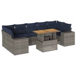 Casa si Gradina - Gradina si terasa - Mobilier exterior - Seturi mobila gradina - Set canapele de gradina cu perne, 8 piese, gri, poliratan - Infinity.ro