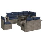 Casa si Gradina - Gradina si terasa - Mobilier exterior - Seturi mobila gradina - Set canapele de gradina cu perne, 9 piese, maro, poliratan - Infinity.ro