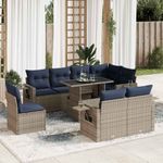 Casa si Gradina - Gradina si terasa - Mobilier exterior - Seturi mobila gradina - Set canapele de gradina cu perne, 9 piese, maro, poliratan - Infinity.ro