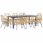 Casa si Gradina - Gradina si terasa - Mobilier exterior - Seturi mobila gradina - Set de sufragerie de gradina 9 piese sticla maro din poli ratan - Infinity.ro
