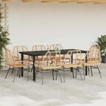 Casa si Gradina - Gradina si terasa - Mobilier exterior - Seturi mobila gradina - Set de sufragerie de gradina 9 piese sticla maro din poli ratan - Infinity.ro