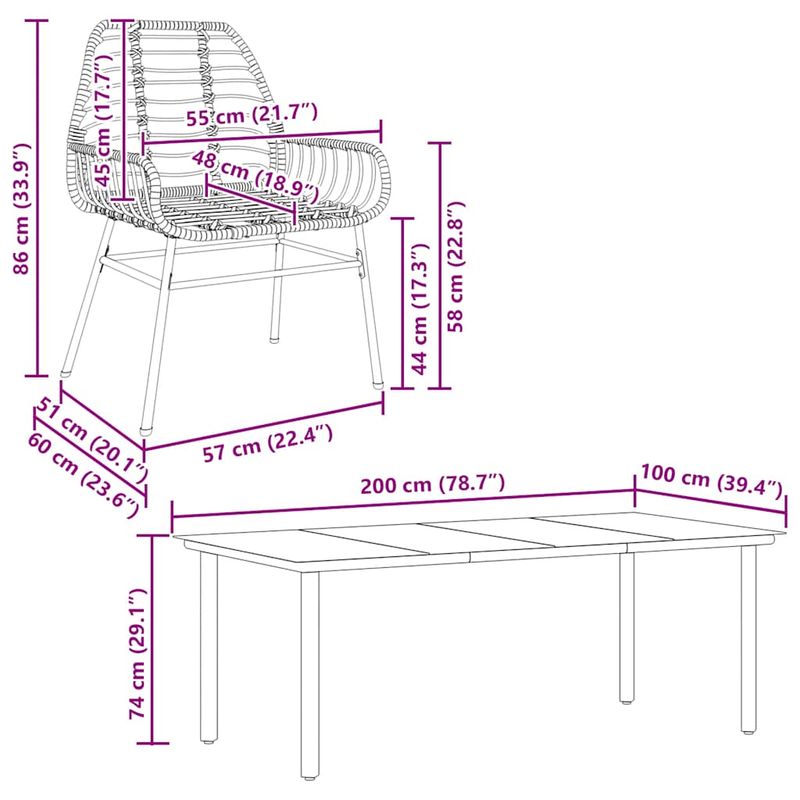 Casa si Gradina - Gradina si terasa - Mobilier exterior - Seturi mobila gradina - Set de sufragerie de gradina 9 piese sticla maro din poli ratan - Infinity.ro