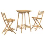 Casa si Gradina - Gradina si terasa - Mobilier exterior - Seturi mobila gradina - Set bar de exterior 3 piese pliabil din bambus, formă rotund - Infinity.ro
