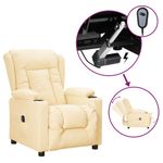 Casa si Gradina - Mobilier - Scaune si fotolii - Fotolii - Fotoliu rabatabil electric, crem, piele ecologica - Infinity.ro