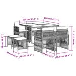 Casa si Gradina - Gradina si terasa - Mobilier exterior - Seturi mobila gradina - Set de masa pentru gradina, 9 piese, cu perne, bej, poliratan - Infinity.ro