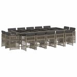 Casa si Gradina - Gradina si terasa - Mobilier exterior - Seturi mobila gradina - Set mobilier de gradina cu perne, 15 piese, gri, poliratan - Infinity.ro