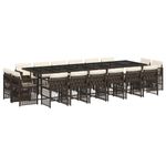 Casa si Gradina - Gradina si terasa - Mobilier exterior - Seturi mobila gradina - Set mobilier de gradina cu perne, 17 piese, maro, poliratan - Infinity.ro