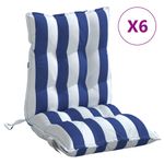 Casa si Gradina - Textile si covoare - Perne si pilote - Perne decorative - Perne de scaun spatar mic, 6 buc. dungi albastre&albe, textil - Infinity.ro