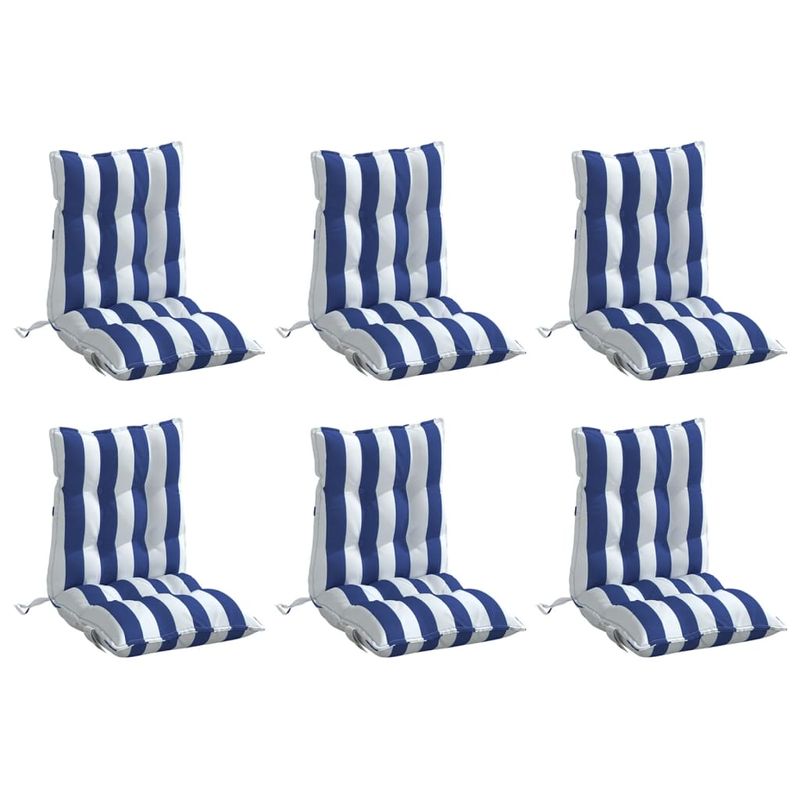 Casa si Gradina - Textile si covoare - Perne si pilote - Perne decorative - Perne de scaun spatar mic, 6 buc. dungi albastre&albe, textil - Infinity.ro