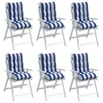 Casa si Gradina - Textile si covoare - Perne si pilote - Perne decorative - Perne de scaun spatar mic, 6 buc. dungi albastre&albe, textil - Infinity.ro