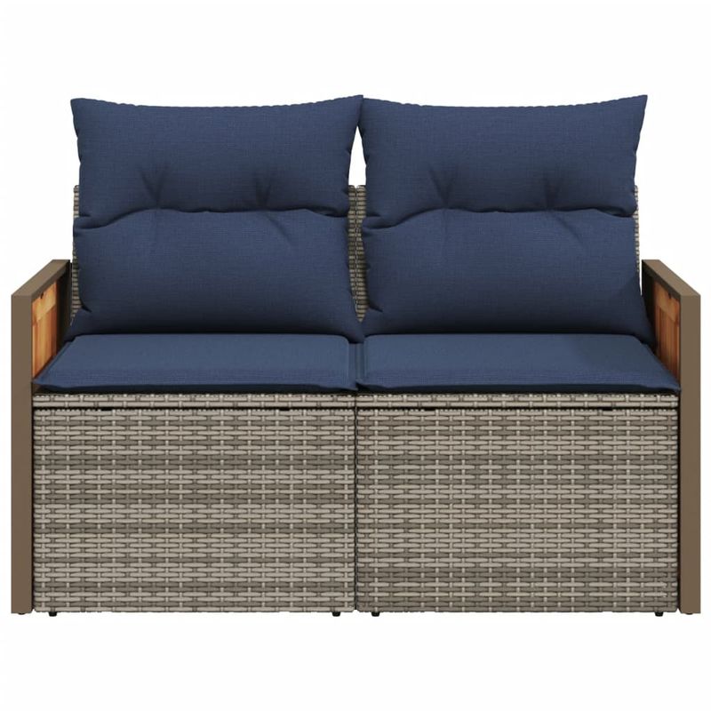 Casa si Gradina - Gradina si terasa - Mobilier exterior - Canapele si fotolii gradina - Canapea de gradina cu perne, 2 locuri, gri, poliratan - Infinity.ro