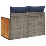 Casa si Gradina - Gradina si terasa - Mobilier exterior - Canapele si fotolii gradina - Canapea de gradina cu perne, 2 locuri, gri, poliratan - Infinity.ro