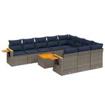 Casa si Gradina - Gradina si terasa - Mobilier exterior - Seturi mobila gradina - Set canapele de gradina cu perne, 11 piese, gri, poliratan - Infinity.ro