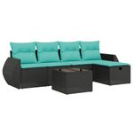 Casa si Gradina - Gradina si terasa - Mobilier exterior - Seturi mobila gradina - Set canapele de gradina cu perne, 6 piese, negru, poliratan - Infinity.ro
