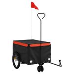 Sport si Outdoor - Ciclism - Accesorii pentru biciclete - Remorci biciclete - Remorca pentru biciclete negru/portocaliu, 30 kg, fier, mărime 124x53x45 cm - Infinity.ro