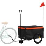 Sport si Outdoor - Ciclism - Accesorii pentru biciclete - Remorci biciclete - Remorca pentru biciclete negru/portocaliu, 30 kg, fier, mărime 124x53x45 cm - Infinity.ro