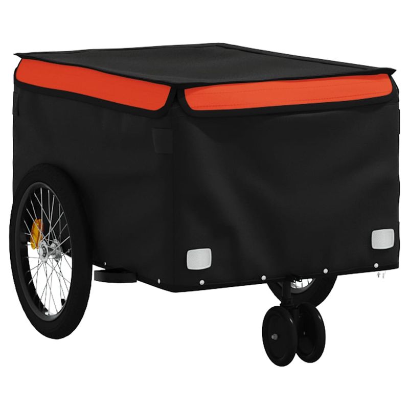 Sport si Outdoor - Ciclism - Accesorii pentru biciclete - Remorci biciclete - Remorca pentru biciclete negru/portocaliu, 30 kg, fier, mărime 124x53x45 cm - Infinity.ro