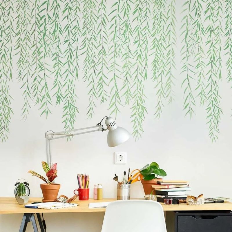 Casa si Gradina - Decoratiuni - DIY - Sabloane decorative pereti - Set de 2 Sabloane Perete vopsire, tencuiala „Salcie” dimensiune 770x485 mm grosime 0,7mm ozon model MXSP7369 - Infinity.ro