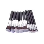 Ingrijire personala si Cosmetice - Machiaj - Aplicatoare si pensule machiaj - Set 10 pensule de machiaj din par sintetic, model clasic,Gonga® Negru - Infinity.ro