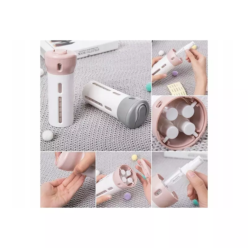 Casa si Gradina - Mobilier - Organizare si depozitare - Recipiente depozitare - Organizator cosmetic pentru lichide 4in1, din plastic,Gonga® Roz - Infinity.ro