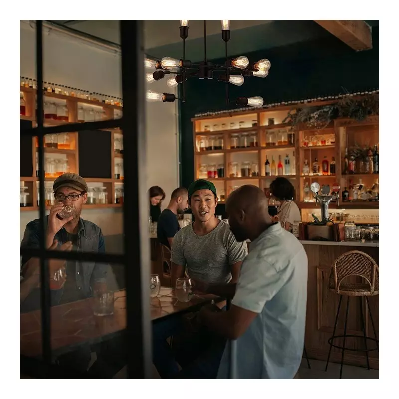 Casa si Gradina - Corpuri si surse de iluminat - Lustre si pendule - Lustra LOFT SPUTNIK, cu 12 pendule, Gonga® Negru - Infinity.ro