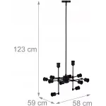 Casa si Gradina - Corpuri si surse de iluminat - Lustre si pendule - Lustra LOFT SPUTNIK, cu 12 pendule, Gonga® Negru - Infinity.ro